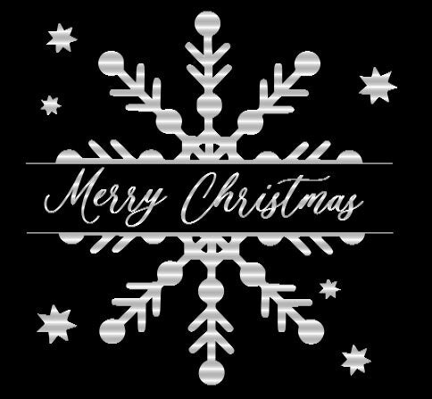 Merry Christmas Snow Flake (.svg, .ai, Vetric File, .dfx, .jpeg, and png)